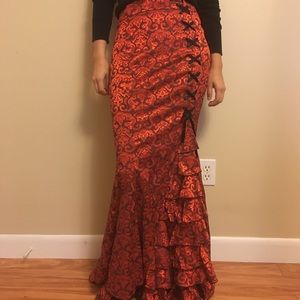 Steampunk Goth Wiggle Mermaid Long Skirt
